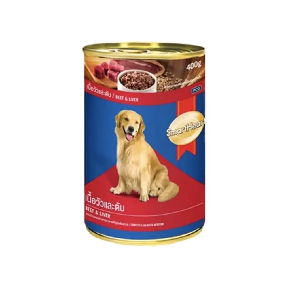 SmartHeart Dog Food Beef & Liver Can 400 gm