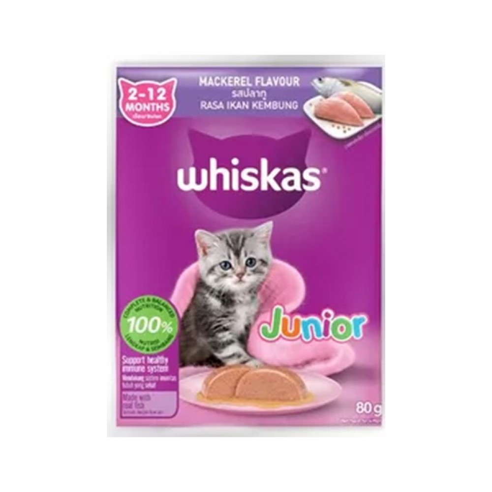 Whiskas Junior Cat Food Mackerel 80 gm